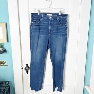 LOFT Ann Taylor The Curvy Skinny Jeans Raw Hem High Waist High Rise 14 Classic